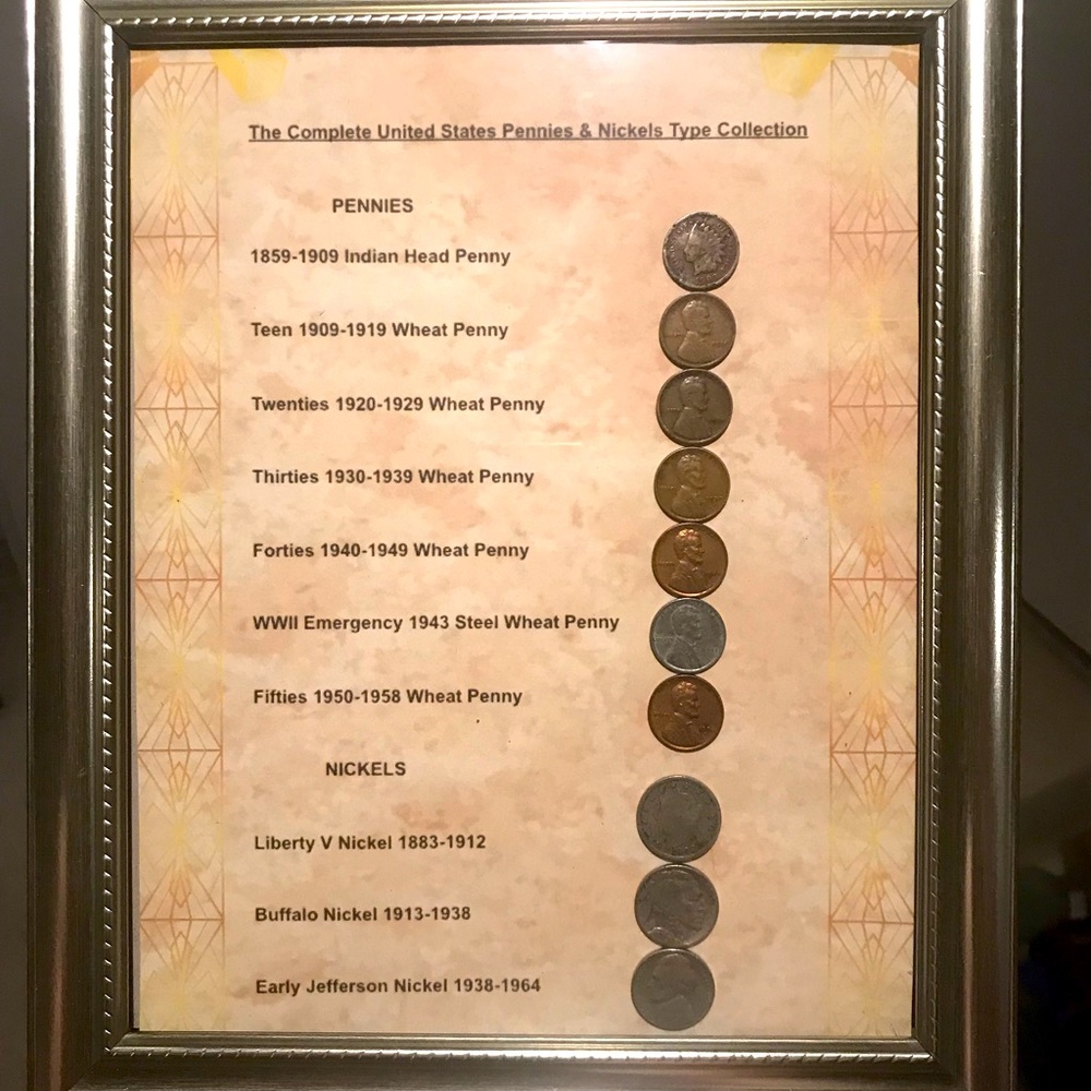 Old 1903 to 1956 United States Penny & Nickel Collection- Beautifully Displayed